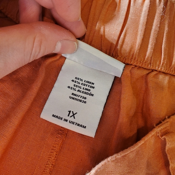 NWT Ava & Viv Plus Size Coral Red Linen Women's Shorts Size 1X - Picture 12 of 16